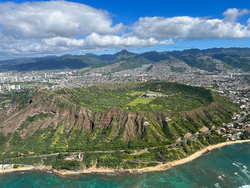 aerial of the crater