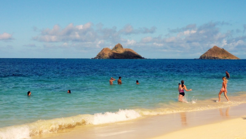 Lanikai Beach with the Mokulua twin islands