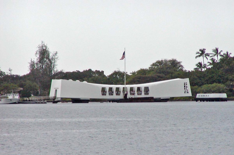 USS Arizona Memorial white structure